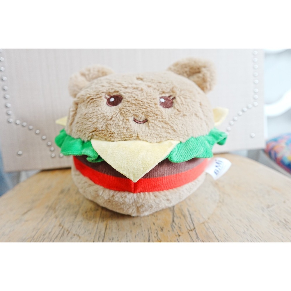 BMI Merchandise Cheeseburger Bear Plush‎ Pillow 8" Stuffed Pillow Plush